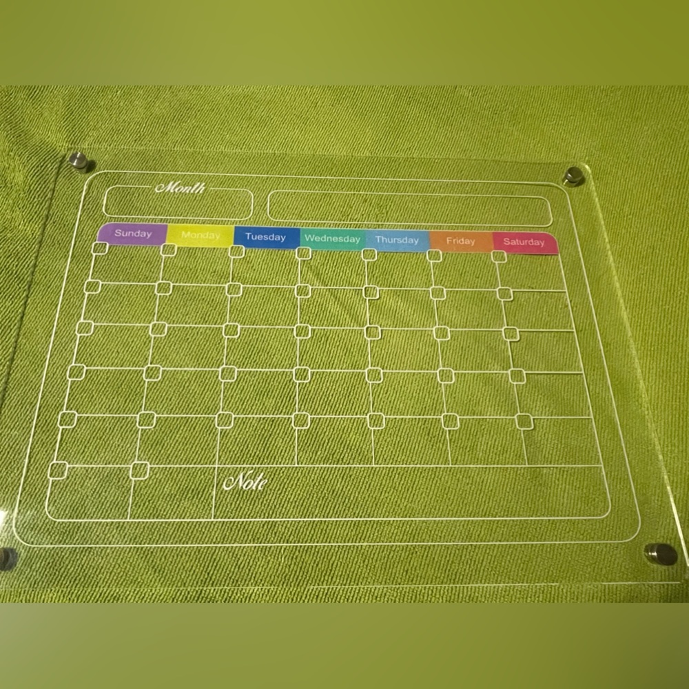 NEW Magnetic Acrylic Monthly and Weekly Calendar